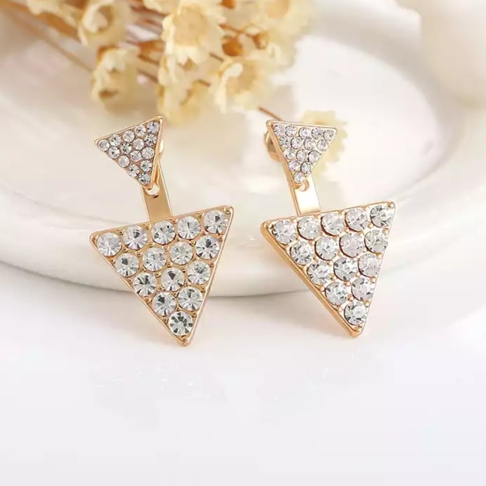 Triangle Ear Jacket Earrings - Picture 6 of 6